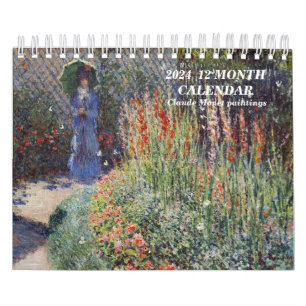 2024  12 MONTH CALENDAR Claude Monet paintings