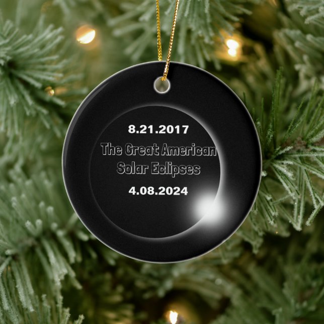 2024 & 2017 Double Dated Solar Eclipse Ceramic Tree Decoration (Tree)