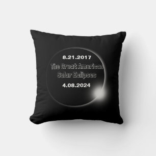 2024 & 2017 Double Dated Solar Eclipse Cushion