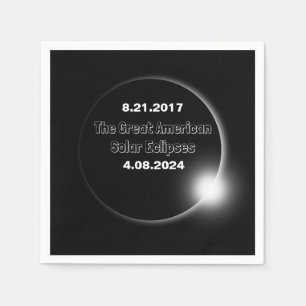 2024 & 2017 Double Dated Solar Eclipse Napkin