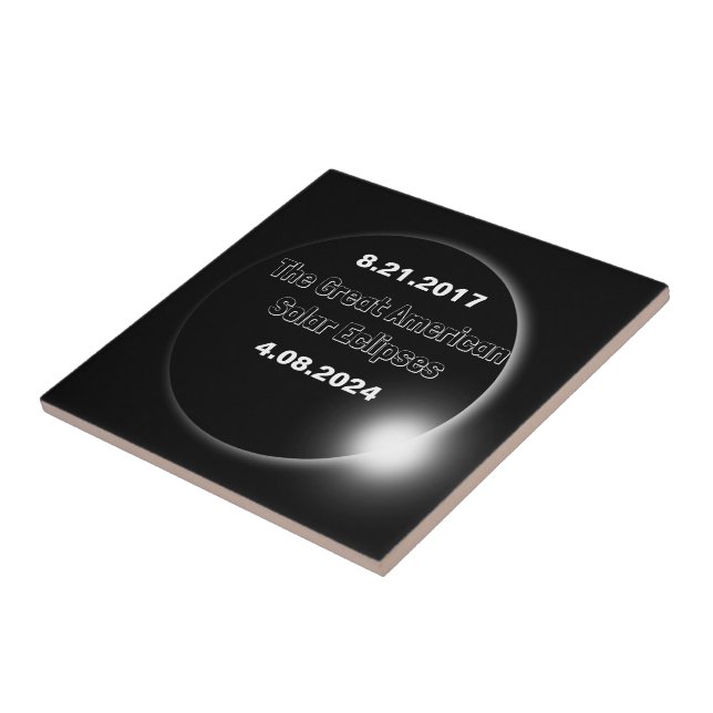 2024 & 2017 Double Dated Solar Eclipse Tile (Side)