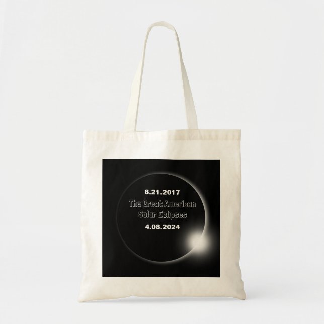 2024 & 2017 Double Dated Solar Eclipse Tote Bag (Front)