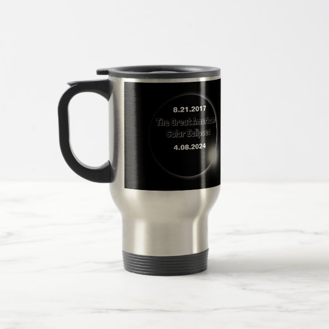 2024 & 2017 Double Dated Solar Eclipse Travel Mug (Left)