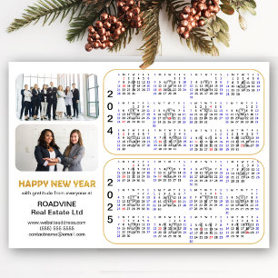 2024 2025 Calendar Gold Corporate 2 Photo Magnetic