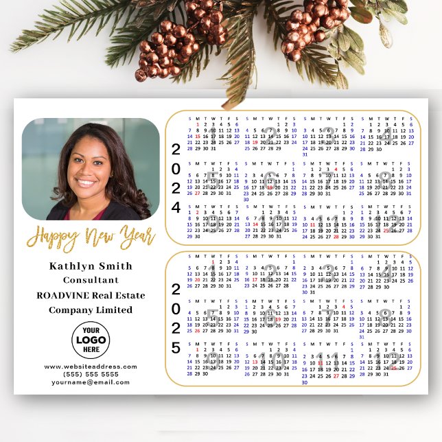 2024 2025 Calendar Gold Corporate Photo Magnetic (Creator Uploaded)