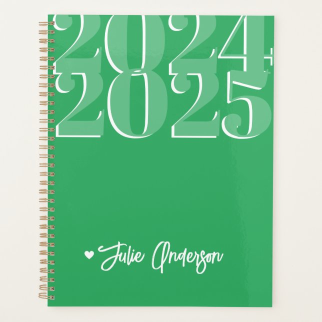 2024 - 2025 Personalised Green Student Planner (Front)