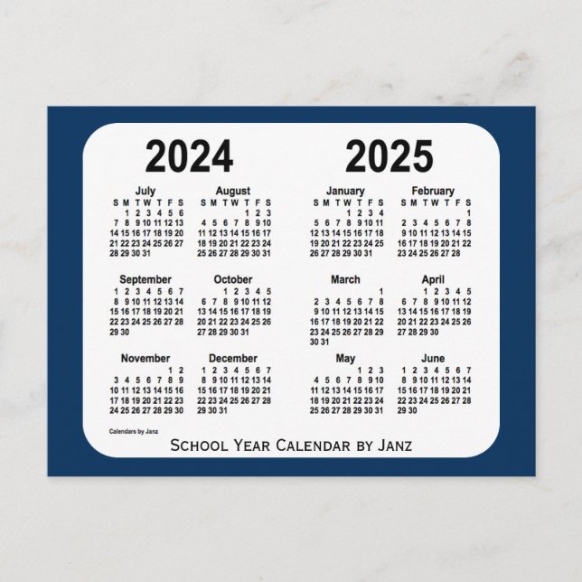 2024-2025 Police Box Blue School Calendar by Janz Postcard (Front)