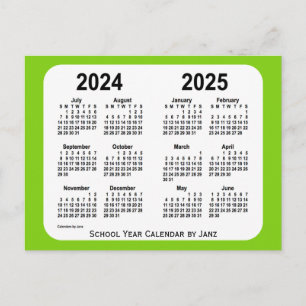 2024-2025 Yellow Green School Calendar by Janz Postcard