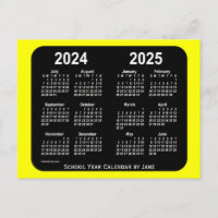 2024-2025 Yellow Neon School Calendar by Janz