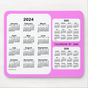 2024-2026 Violet 3 Year Calendar by Janz Mouse Pad