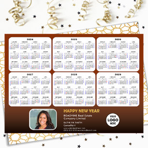 2024 - 2029 6 Year Calendar Business Logo Modern Holiday Card