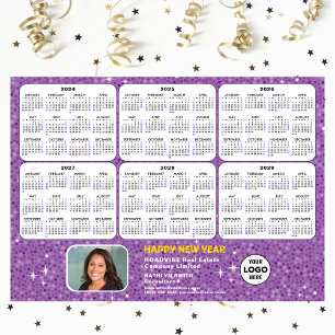2024 - 2029 Calendar Business Logo Purple Magnetic