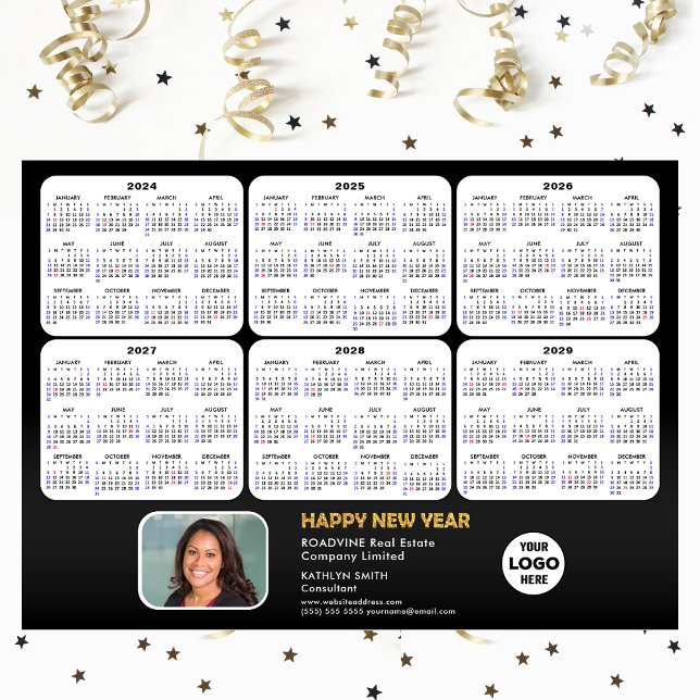 2024 - 2029 Calendar Business Photo Black Magnetic (Creator Uploaded)