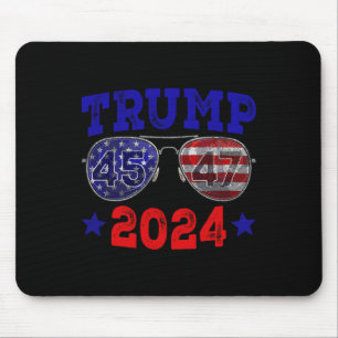 2024 45 47 American Flag Sungles Trump 2024 Mouse Pad