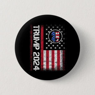 2024 45 47 Stand With American Flag Men Women  6 Cm Round Badge