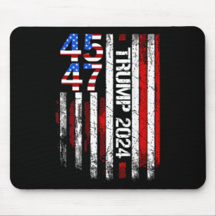 2024 45 47 Vintage American Flag Retro 4547 Mouse Pad