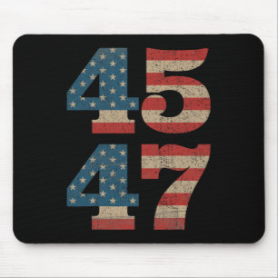 2024 45 47 Vintage American Flag Retro 4547 Trump Mouse Pad