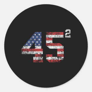 2024 45 Squared Second Term Usa Vintage Classic Round Sticker