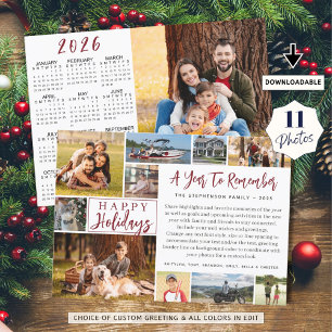 2024 A Year To Remember 11 Photo 2025 Calendar Holiday Card