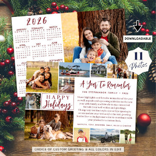 2024 A Year To Remember 11 Photo 2025 Calendar Holiday Card