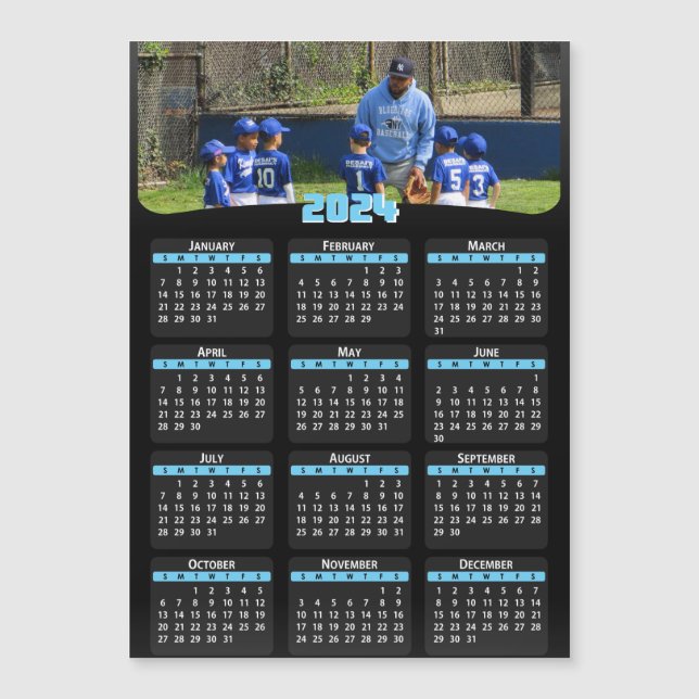2024 - Add Your Photo - Calendar -  Blue (Front)
