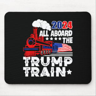 2024 All Aboard The Trump Train Usa American Flag Mouse Pad
