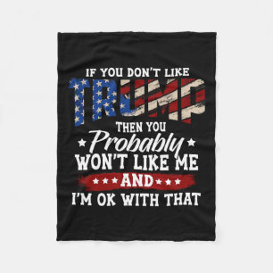 2024 American Flag 4th Of July Trump 2024 Fleece Blanket
