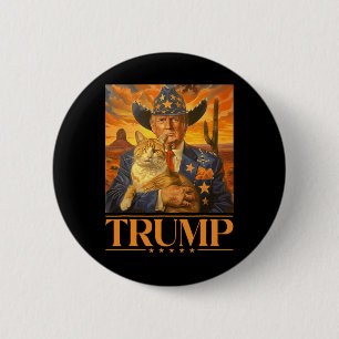 2024 And Cat Western Cowboy Patriotic 4th Of July 6 Cm Round Badge