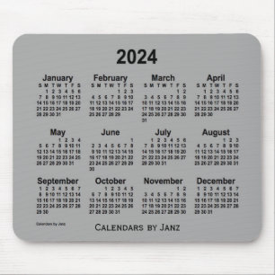 2024 Battleship Grey Calendar by Janz Mouse Pad