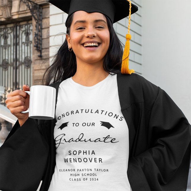 2024 Black and White Script Caps Graduation Tri-Blend Shirt (Creator Uploaded)