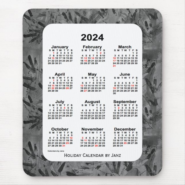 2024 Black Art Holiday Calendar by Janz Mouse Pad (Front)