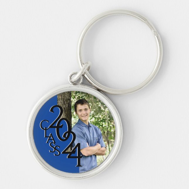 2024 Blue Graduation Keepsake Key Ring (Front)