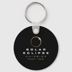2024 Burnet Texas Solar Eclipse Key Ring