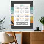 2024 Calendar - Basic Black White Minimal Poster<br><div class="desc">A basic 2024 calendar with an area to add a logo or photo. A very useful item for school or office. A standard look for your home office or business. This shows a full year view of all dates.</div>