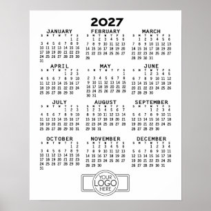 2024 Calendar - Basic Black White Minimal Poster