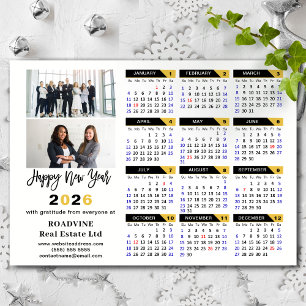2024 Calendar Black Gold Business 2 Photo Magnetic