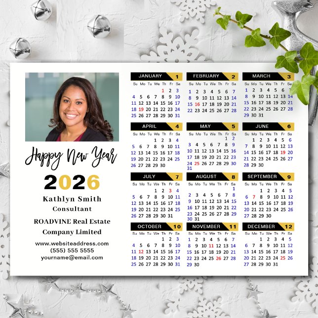 2024 Calendar Black Gold Business Photo Magnetic (Creator Uploaded)