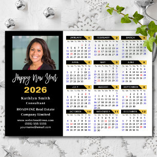 2024 Calendar Black Gold Business Photo Magnetic