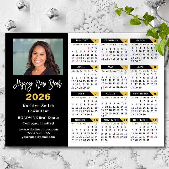 2024 Calendar Black Gold Business Photo Magnetic (Creator Uploaded)