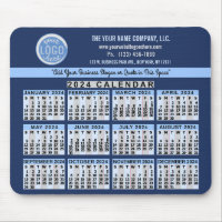 2024 Calendar Blue Easy Custom Business Logo Name