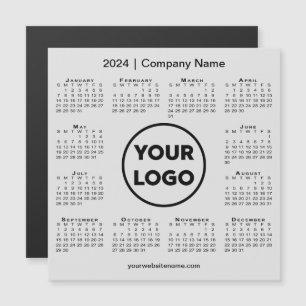 2024 Calendar Company Logo on Light Grey Magnet