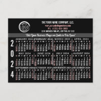 2024 Calendar Custom Business Logo Name Black Easy