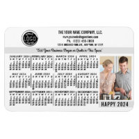 2024 Calendar Custom Business Logo Name Photo Whit