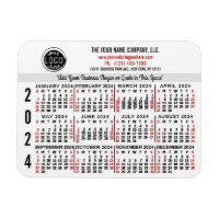 2024 Calendar Custom Business Logo Name White Easy