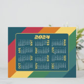 2024 Calendar - download mod retro line art Holiday Card (Standing Front)