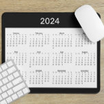 2024 Calendar Full Year Custom  Mouse Pad<br><div class="desc">This design may be personalised in the area provided by changing the photo and/or text. Or it can be customised by clicking Personalise this Template and then choosing the click to customise further option and delete or change the colour of the background, add text, change the text colour or style,...</div>
