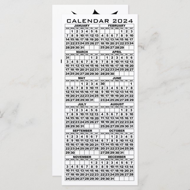 2024 Calendar Holidays Rack Card Leaf with envelop (Front/Back)