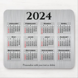 2024 Calendar Large Month Mouse Pad