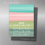 2024 Calendar - modern abstract stripe pattern Magnetic Dry Erase Sheet<br><div class="desc">A 2024 calendar with a trendy modern abstract landscape. For advanced users,  you can go to the advanced design area and change colours of the calendar.</div>