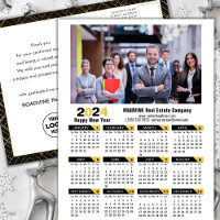 2024 Calendar Modern Gold Black Corporate Photo  